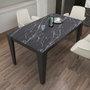 Hanah Home Bud Mesa de Comedor Negro y Mármol